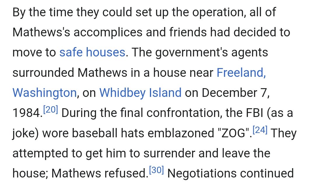 YorhaRapist's tweet photo. The FBI wore "ZOG" hats (as a joke) when they burned Robert Mathews alive in his home. https://t.co/o7j10ZyZec