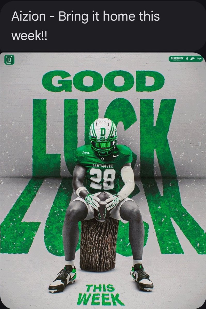 AizionSandy15's tweet photo. Thanks @DartmouthFTBL @coachirishodea
 @CoachShaneMonty 

@QBHitList @PrepRedzoneFL @TheQBEngineer @RealNews102 @QBUniverseQBU @BrandonWiggin17 @CoachJakeOwens9 @RonnellSandy https://t.co/O1cnfQLtgo