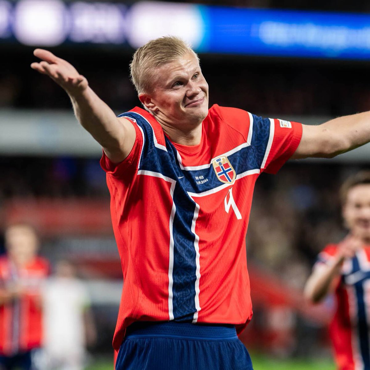 NamJoshua4's tweet photo. 🚨⚽️ | Erling Haaland has become the first European player since Gerd Müller with Germany in 1974 to score 64 goals in his first 56 senior appearances for his national team.

🇩🇪 Gerd Müller - 64 goals in 56 appearances 
🇳🇴 Erling Haaland - 64 goals in 56 appearances.

➡️ Haaland’s brace against Denmark in a 3-2 win led Norway to a winning start in League A of the 2026/27 UEFA Nations League. ✨