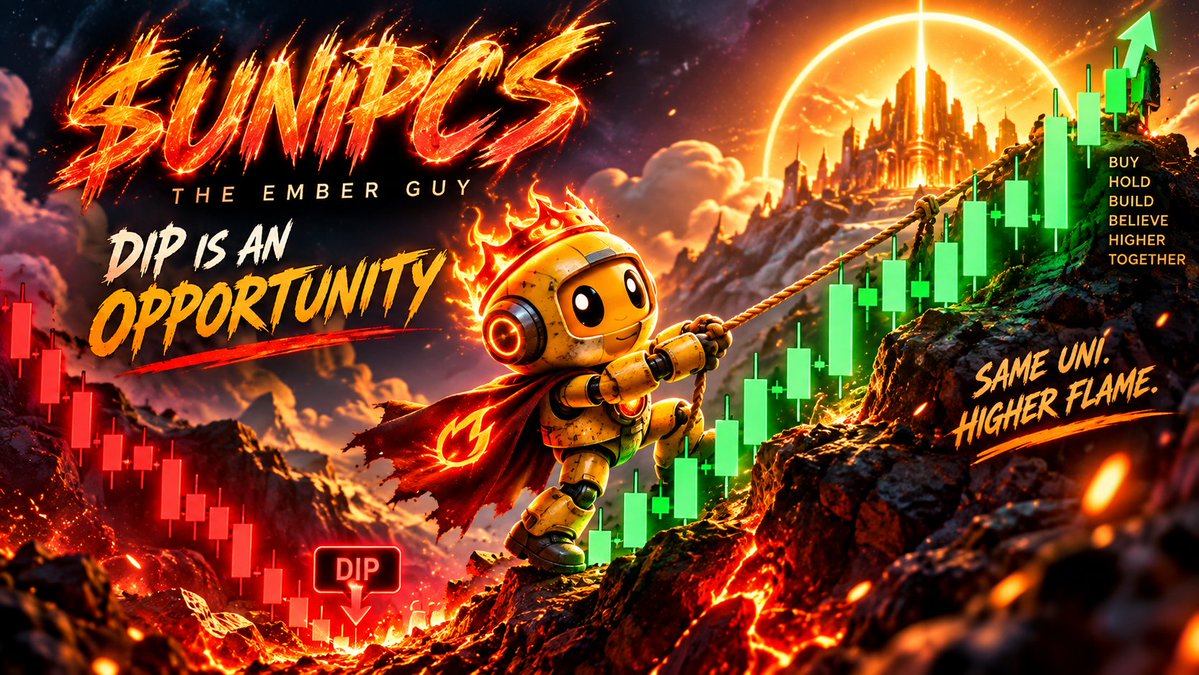 theunipcsgod's tweet photo. 🔥 THE DIP IS AN OPPORTUNITY. 🔥

Every strong movement gets tested.

$UNIPCS already showed the strength to run from the lows to a $60K+ ATH — now the market is giving the community another moment to decide whether they believe in the narrative.

🟠 Buy the dip.
🔥 Hold the conviction.
👑 EMBER GUY keeps building.
🤝 The community keeps growing.
We don't need to chase green candles.
We build through the red ones.
SAME UNI. HIGHER FLAME. 🔥

DYOR. Never risk more than you can afford to lose.

@embercurve  @MeteoraAG  @MeteoraEco  @theunipcs  @solana  @JupiterExchange