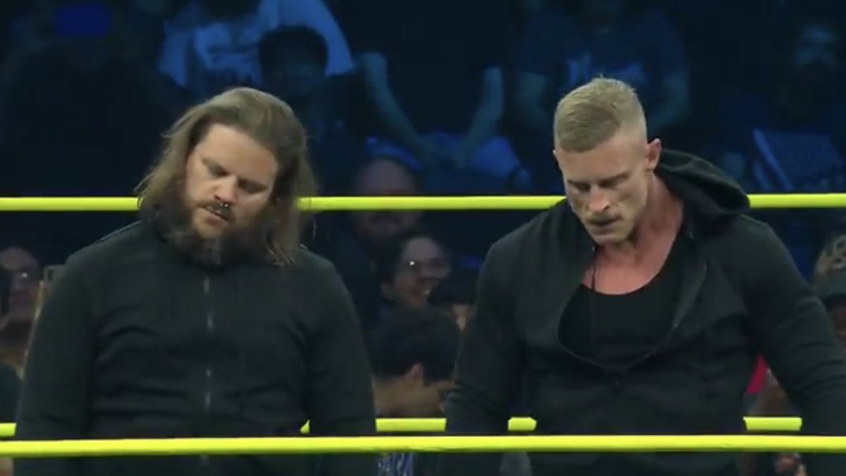 SimonSolis48261's tweet photo. YESSSSSS! MY FAVORITE TAG TEAM OF WYATT SICKS @joe_gacy and @thesamuelshaw IS OFFICIALLY ARRIVED IN @tnawrestling Wyatt Sicks got a new name is “Syx”  

Shout out my 2 favorite @JoeGacy and Samuel Shaw 🎩⭕️ https://t.co/1ZXRul6TSG