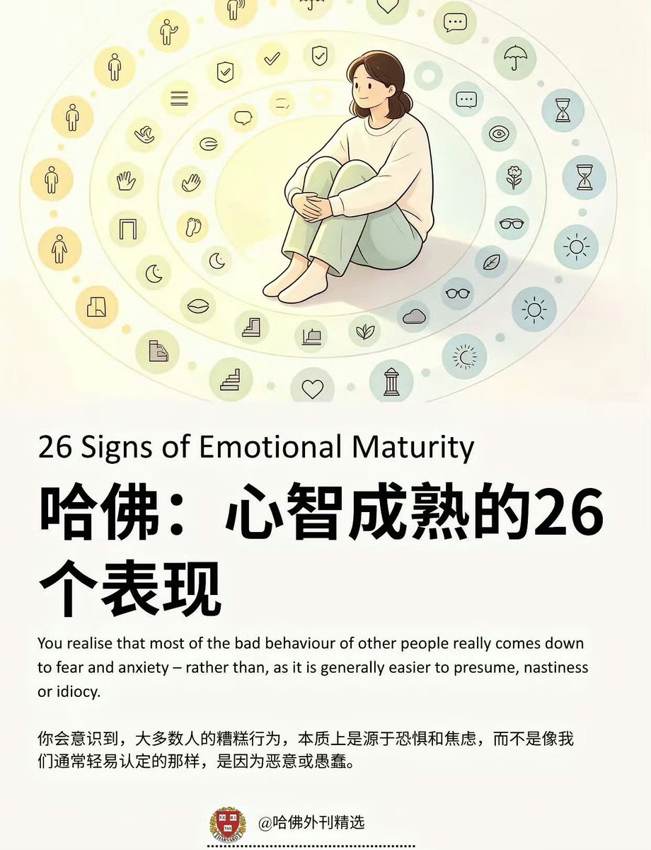 WorkSightHQ's tweet photo. 哈佛外刊：心智成熟的26个表现 https://t.co/VFFE4aLclM