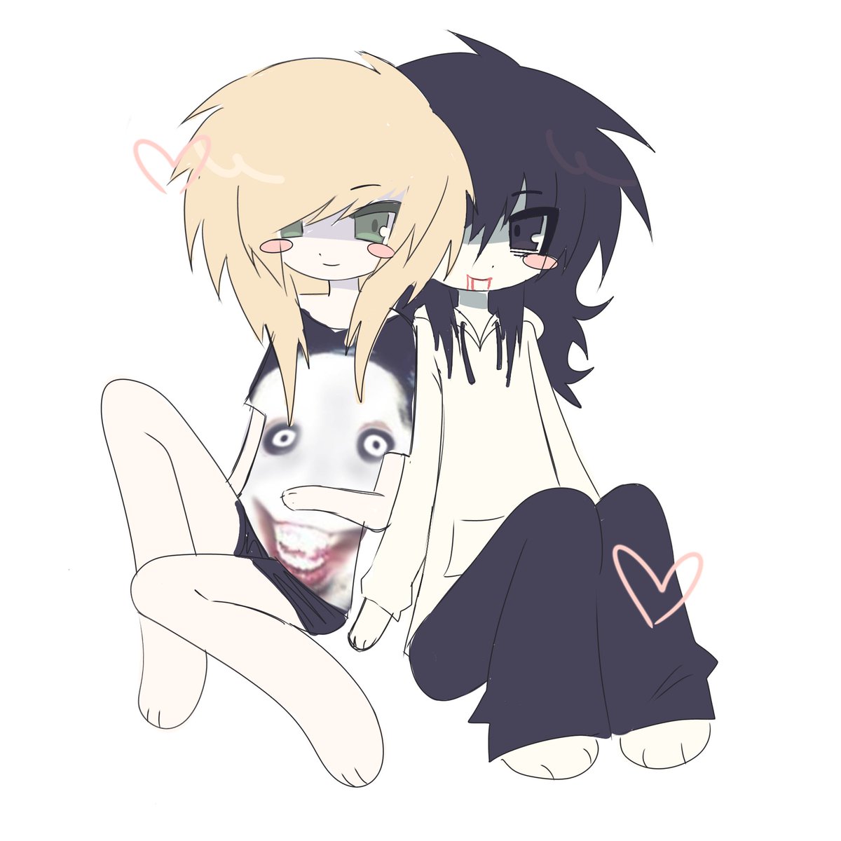 jeffdakillr's tweet photo. More slop art, a lot of this is quite old, I don't have anything too recent that isn't  a gift, and I'm not sure if I have permission to post those.

#selfship #oc #art #creepypasta https://t.co/0OmHe3poCr