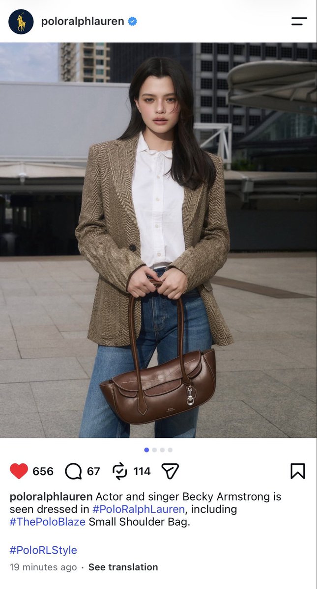 TrendForFB's tweet photo. #PoloRalphLauren ลงโพสต์น้องเบค ฝากเข้าไปให้เอนเกจด้วยนะคะ 🫶

#ThePoloBlaze 
#PoloRLStyle 
#beckysangels‌ https://t.co/fy0sSUDqwL