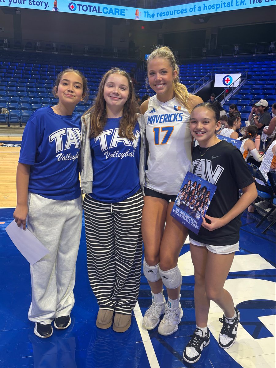 TAVVolleyball's tweet photo. Some of our #TAV12Blue athletes supporting their assistant coach, Camryn McMinn at her UTA volleyball game! #GoTAV https://t.co/K0HKStH5JH