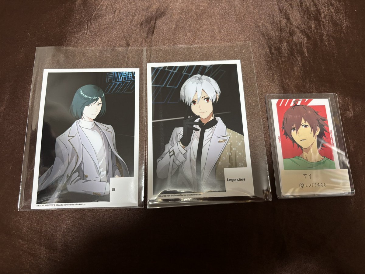 cu17496's tweet photo. 《交換》アイドルマスターSideM FiFS展 トレーディングステージフォト

譲》九郎、想楽

求》冬馬

郵送にて

お心あたりのある方はお気軽にお声掛けください。 https://t.co/OU9vEY4Zow