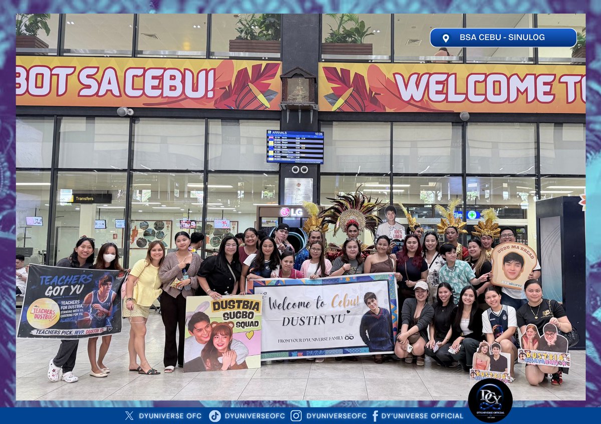 DYUniverseOFC's tweet photo. 𝘾𝙀𝘽𝙐 𝙄𝙎 𝙍𝙀𝘼𝘿𝙔 𝙁𝙊𝙍 𝙔𝙐! 🏀💙

Our Team Airport, Sinulog dancers, and drummers are all ready and set to give our very own Dustin Yu a warm Cebuano welcome! 🥹💙🥁

The excitement is real, the energy is high, and the YUniverse is ready to make this arrival one to remember!!

Welcome to Cebu, Paps! See Yu soon! 💙🏀🔥

#DustinYu
#BidaSaArenaDCY