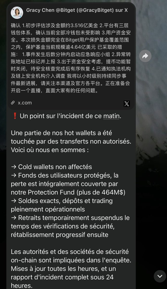 TheAchitecte's tweet photo. #Bitget got hacked but the funds of the users are safe. 
Not like fucking #Bitmart. 
Nevertheless, I post about the futur of non regulated exchange. #Bitget is not yet but the CEX IS fully audited with a strategic reserve user funds protection. https://t.co/LKwO5FWpOq