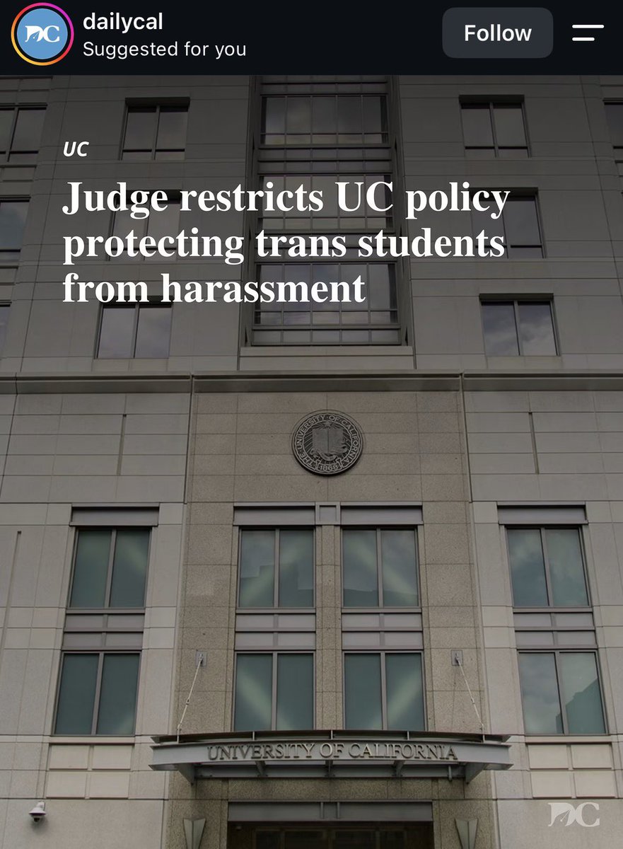 johnpaulleon27's tweet photo. Daily Cal, my university’s newspaper, is an absolute fraud. The policy that was paused is one that considers “misgendering” and “deadnaming” to be sexual harassment. Calling someone by the CORRECT pronouns is not sexual harassment. https://t.co/ikgEu3eUyV