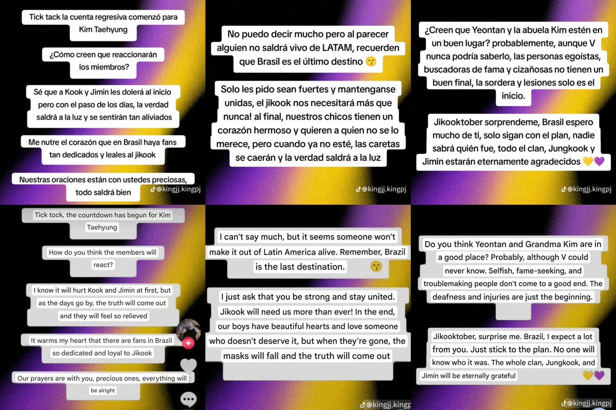 ReportThvfor's tweet photo. 🚨 ATENÇÃO 

 Jikook estão tramando fazer mal ao 🐯 durante a turnê pela América Latina. Uma ameaça pela internet continua sendo uma ameaça de verdade  ainda mais quando traz referências explícitas sobre a vida de alguém e até contagem regressiva. Essas falas são muito preocupantes e não podem ser ignoradas só porque foram publicadas na rede. 
 
Usem esse modelo e anexem todos  as provas. Encaminhem pelo portal da HYBE. https://t.co/OIGo1V4jj6

https://t.co/jFLUi26BAz

@HYBEOFFICIALtwt @BIGHIT_MUSIC @bts_bighit We urge you to treat this with the utmost seriousness, investigate without delay and take every necessary legal and protective measure to ensure BTS V’s safety.