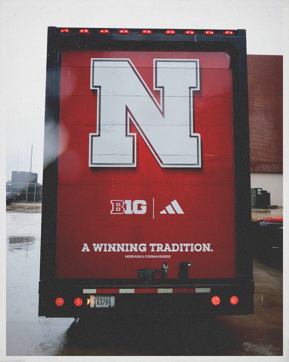 HuskerFootball's tweet photo. East Lansing bound 🛣️ https://t.co/5bmxEyIFLA