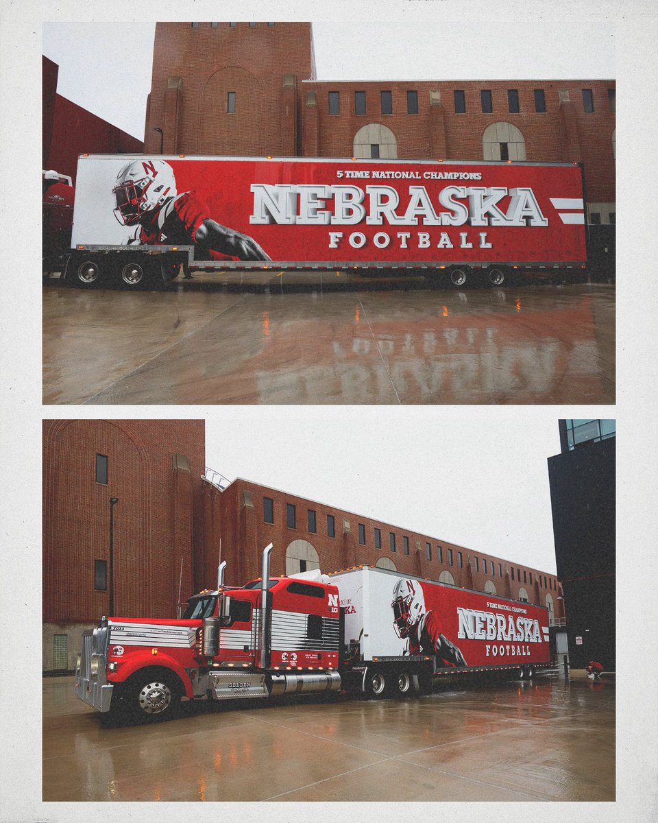 HuskerFootball's tweet photo. East Lansing bound 🛣️ https://t.co/5bmxEyIFLA