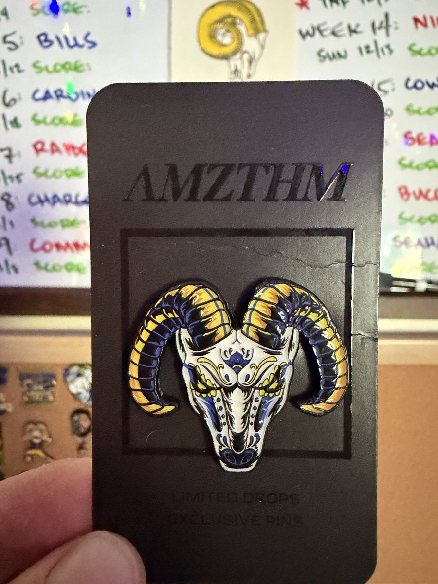 KingsAreCrowned's tweet photo. Shoutout to @vinceayg_ for another 🔥🔥 pin for the board! #AmazeThemPinz #RamsHouse https://t.co/iltbG7rW6L