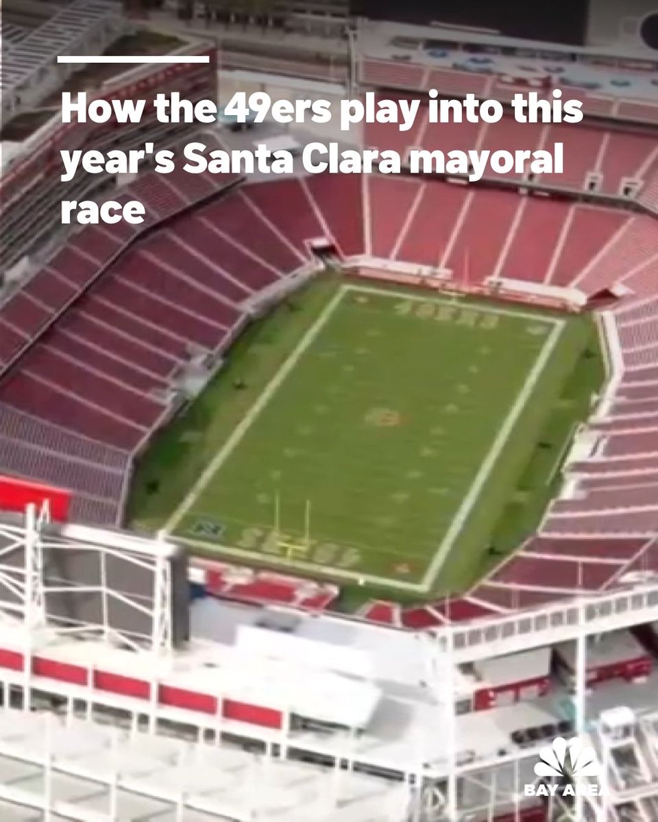 nbcbayarea's tweet photo. The San Francisco 49ers find themselves in the midst of the hotly contested race for mayor of Santa Clara, the city the team calls home. https://t.co/OxZYyuqb3w https://t.co/ARdVdF3h94