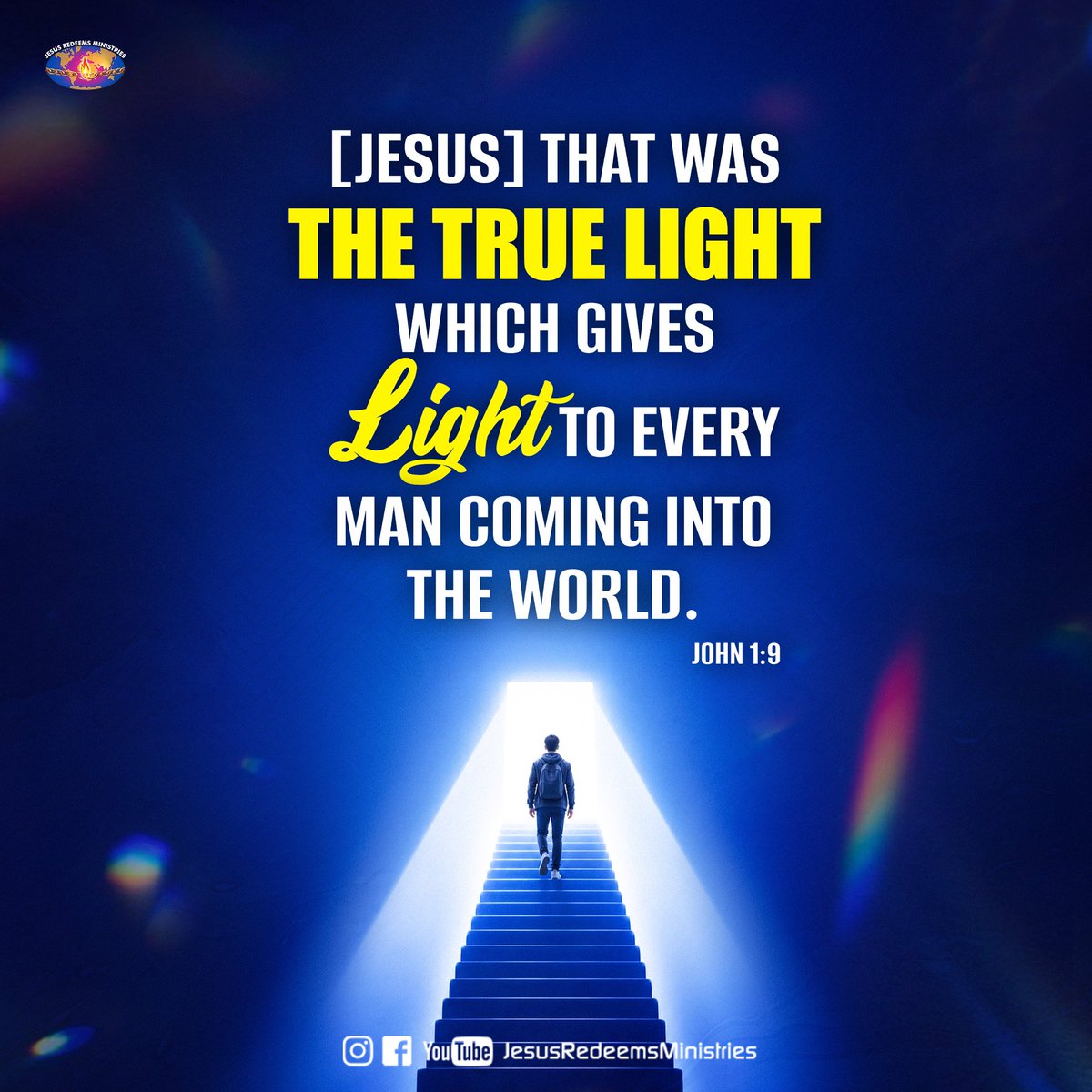JesusRedeems_'s tweet photo. [Jesus] That was the true Light which gives light to every man coming into the world. [NKJV] John 1:9
.
.
.
#promiseword #promiseverse #dailybibleverse #dailypost #dailydevotional #dailyverse #bibleverses #bible #bibleverseoftheday #bibleversedaily https://t.co/p5Md2zNBqT