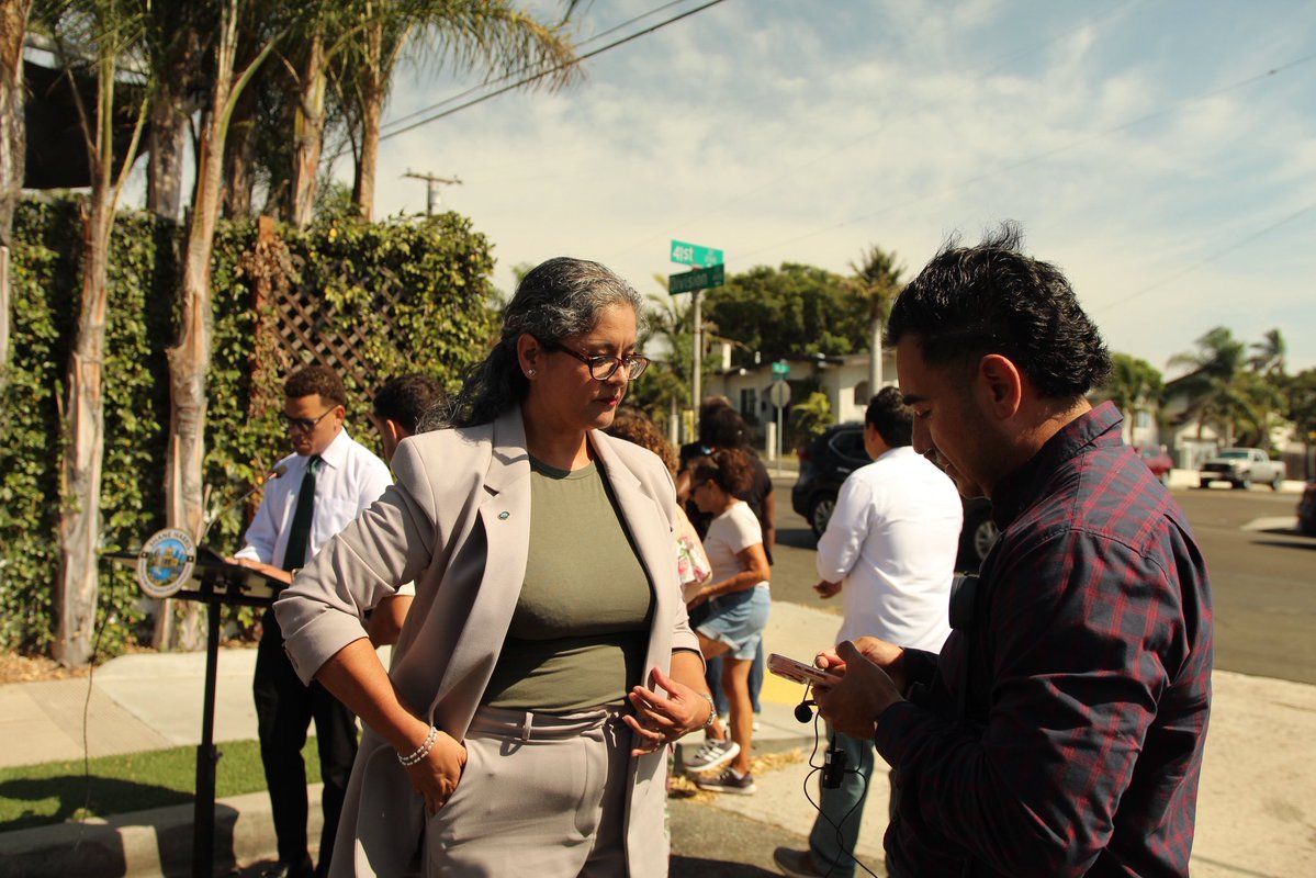 shaneharrisnow's tweet photo. Today was an important first step in my Shelltown San Diego Safe Streets Without Borders proposal.

Thank you to National City Mayor Ron Morrison and Councilmember Luz Molina for coming out, walking the Division Street corridor with residents, and seeing the safety concerns firsthand. My proposal in part was for both cities to establish an a traffic engineering speed study and National City’s commitment today to move forward with a traffic engineering speed study is progress.

Now I’m calling on San Diego Councilmember Vivian Moreno and Mayor Todd Gloria to do the same: come walk San Diego’s side of Division Street, assess the conditions firsthand, and work with us toward solutions.

Two cities. One corridor. Safer streets. Let’s get it done.

#safestreetswithoutborders #divisionstreet #nationalcity #sandiego