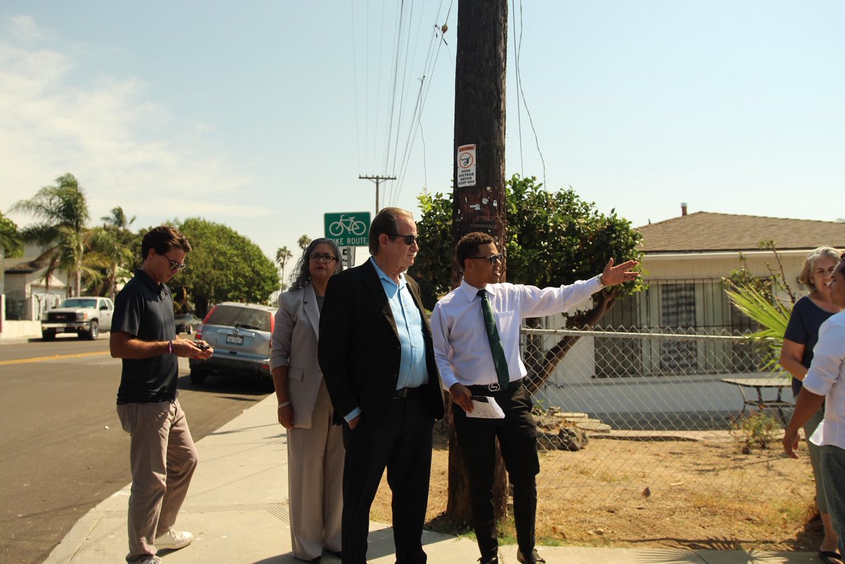 shaneharrisnow's tweet photo. Today was an important first step in my Shelltown San Diego Safe Streets Without Borders proposal.

Thank you to National City Mayor Ron Morrison and Councilmember Luz Molina for coming out, walking the Division Street corridor with residents, and seeing the safety concerns firsthand. My proposal in part was for both cities to establish an a traffic engineering speed study and National City’s commitment today to move forward with a traffic engineering speed study is progress.

Now I’m calling on San Diego Councilmember Vivian Moreno and Mayor Todd Gloria to do the same: come walk San Diego’s side of Division Street, assess the conditions firsthand, and work with us toward solutions.

Two cities. One corridor. Safer streets. Let’s get it done.

#safestreetswithoutborders #divisionstreet #nationalcity #sandiego