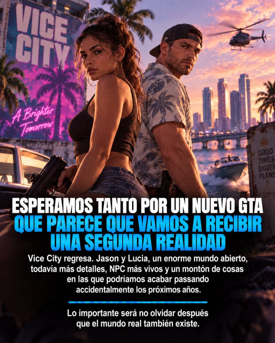 TurbinaHub's tweet photo. GTA VI aún ni siquiera ha salido y ya se están contando miles de millones a su alrededor

Algunos esperan récords de ventas, otros debaten si el lanzamiento podrá convertirse en el más grande de la historia de la industria. En 1win Markets ya han aparecido predicciones sobre GTA VI y la gente está eligiendo a tope sus resultados.

A juzgar por el nivel de hype, la pregunta principal ya no es si el lanzamiento será enorme, sino cuán enorme resultará.