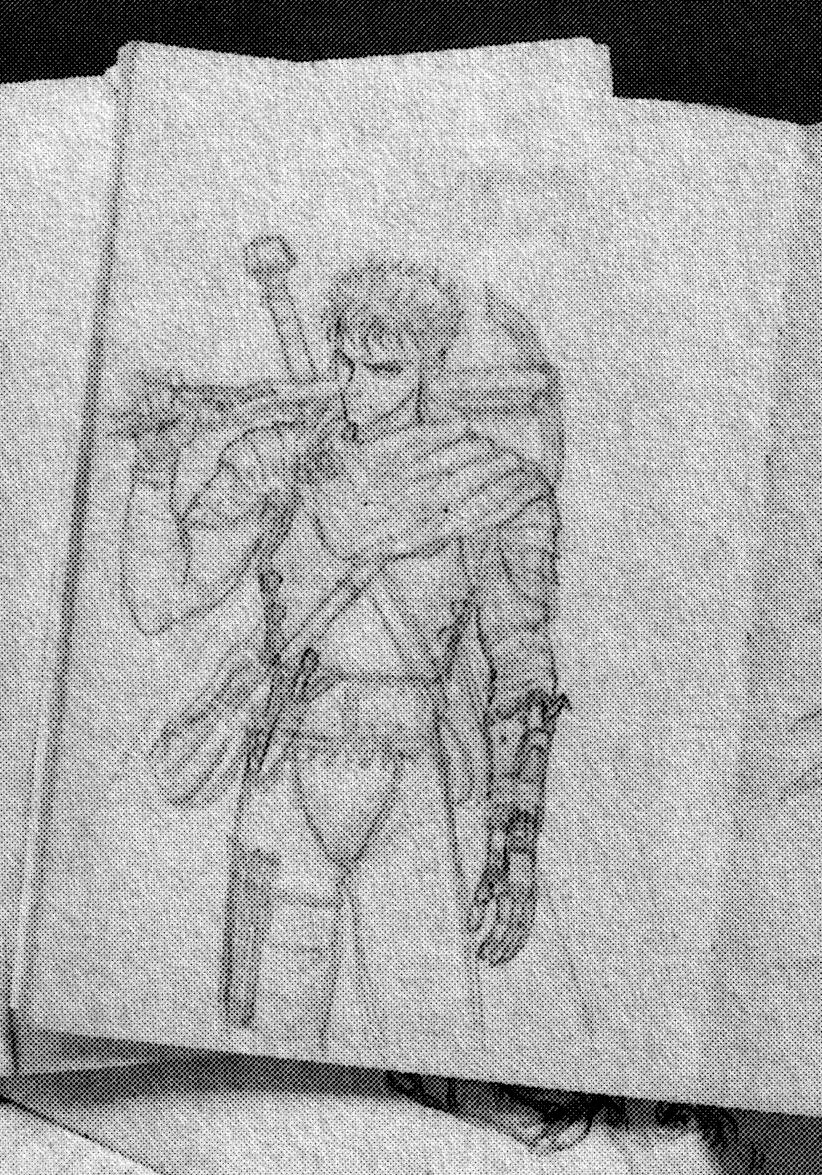 berserkartvault's tweet photo. Earliest known conceptual art of Guts by Kentaro Miura roughly from the 1980s https://t.co/0sQDehy7eW