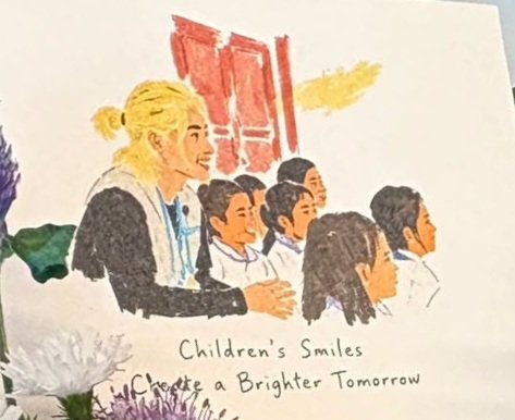 bbokseungah's tweet photo. the birthday card unicef korea sent felix has a drawing of him with the kids from his voluntee work in laos :(((( my heart.. https://t.co/8dhdwHhwgB