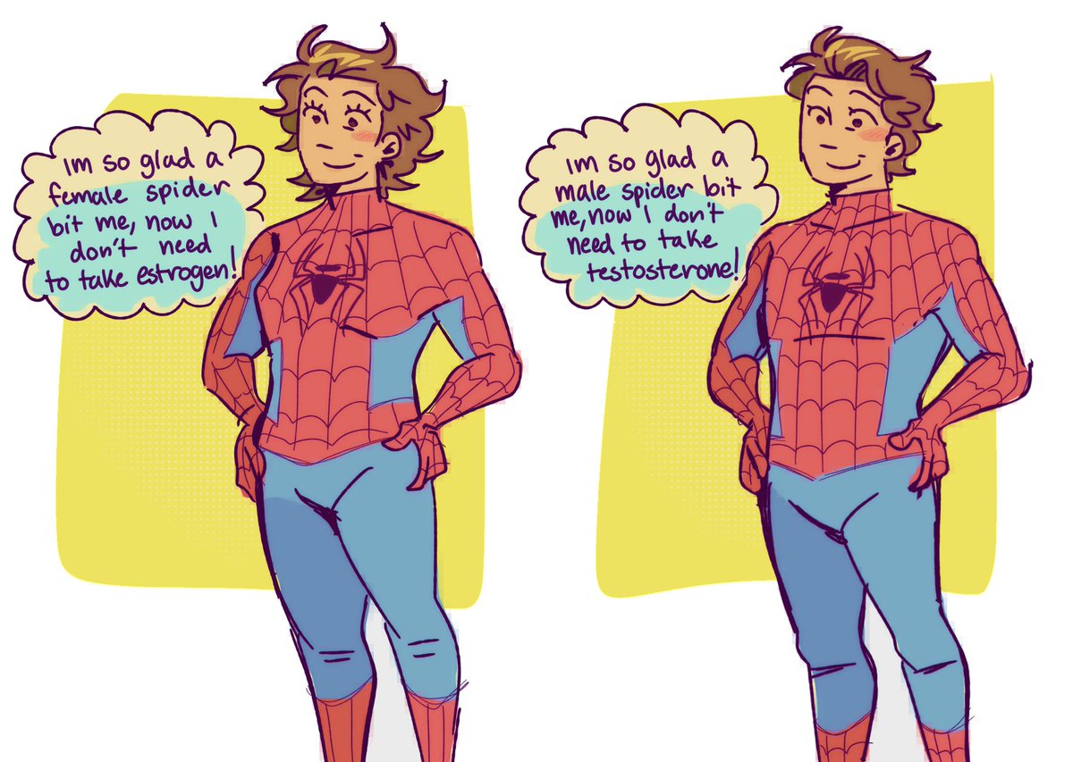 gorattno's tweet photo. petra parker vs peter parker 
#spiderman #fanart https://t.co/mpRfsMsHxt