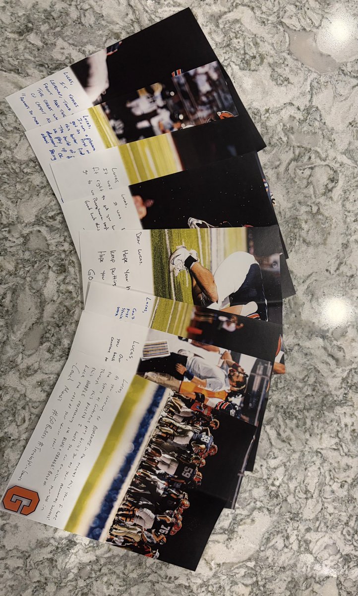 LucasHarder7519's tweet photo. Thank you so much to @Coach_MikeGreen, @CoachMundis, @Coach_Kavy and all the Gettysburg coaches for all the hand written letters of encouragement. It means to much to me. 

@Trinity_HSFB 
@yarnevich 
@EdOBrienCFB 
@CaryMoyer 
@PaFootballNews https://t.co/JpeSIXVRG7
