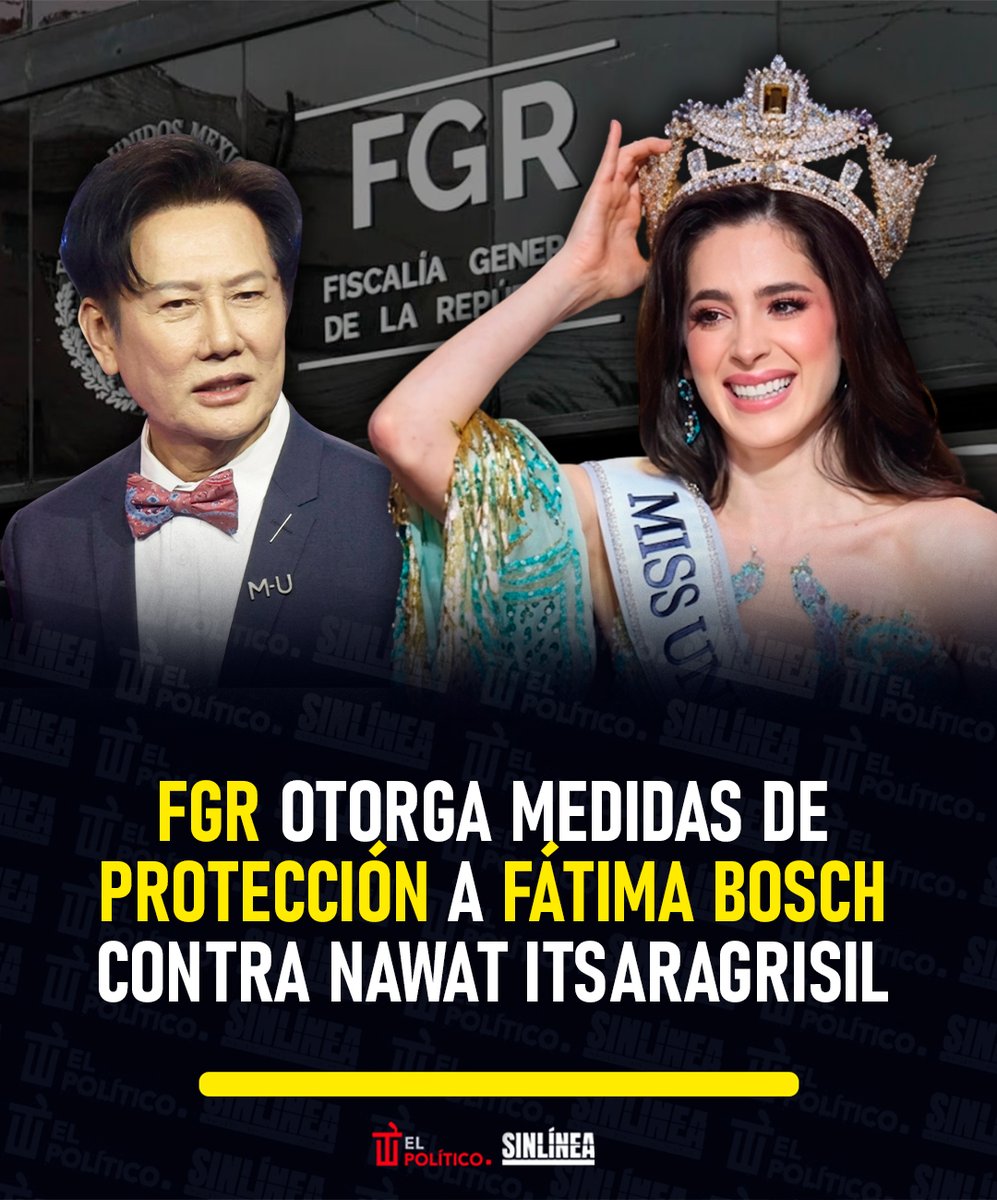 SinLinea_Mx's tweet photo. 🚨¡Importante! 🚨

🔴 #FátimaBosch acudió a #FGR para ratificar su denuncia contra #NawatItsaragrisil por actos de discriminación, violencia digital e intimidación ⚠️‼️

👉🏻 La dependencia le otorgó medidas de protección ordenando la prohibición de cualquier tipo de comunicación o acercamiento de Nawat a la #MissUniverso