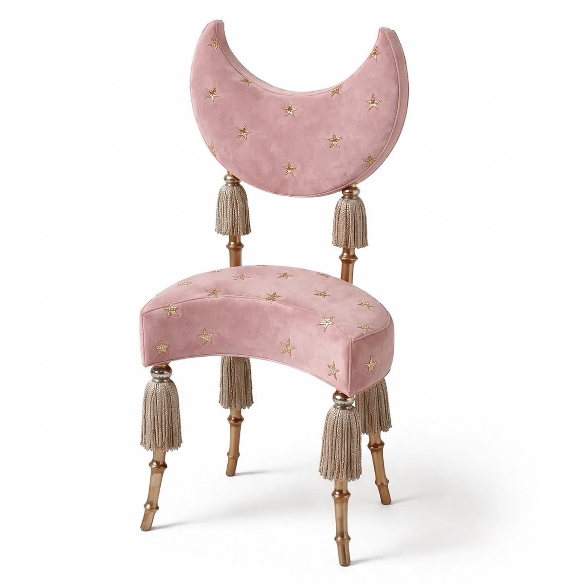 glirttery's tweet photo. 1980s vintage crescent back chair in blush https://t.co/qq5xApWJ3h