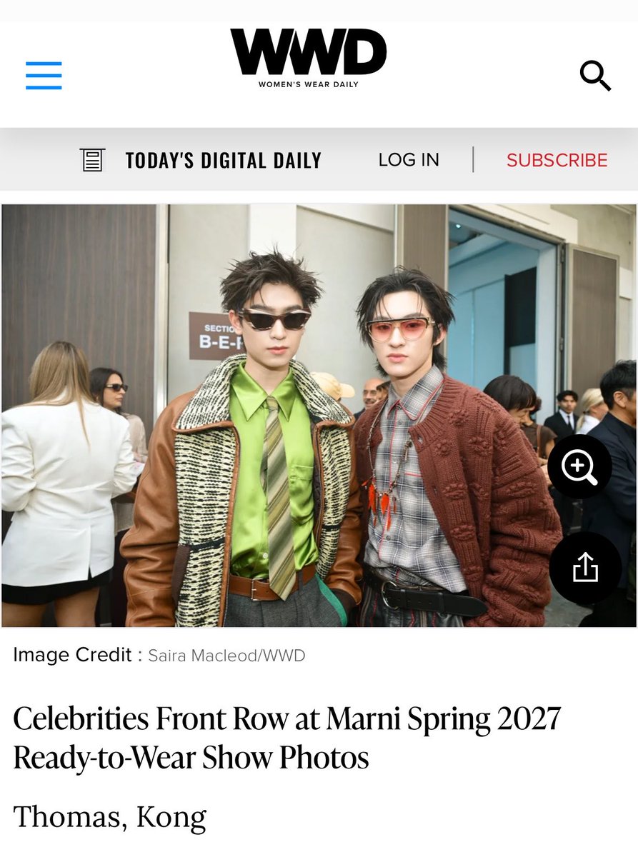 tthomastc_OFC's tweet photo. Celebrities Front Row at Marni Spring 2027 Ready-to-Wear Show🦊🍓✨

: https://t.co/R4Bvvzd97V

THOMAS KONG MFW SS27
#MarniXThomasKong

#Marni #MarniTH
#MarniSS27
#tthomastc #kongjiro https://t.co/d5v8gFmMLk