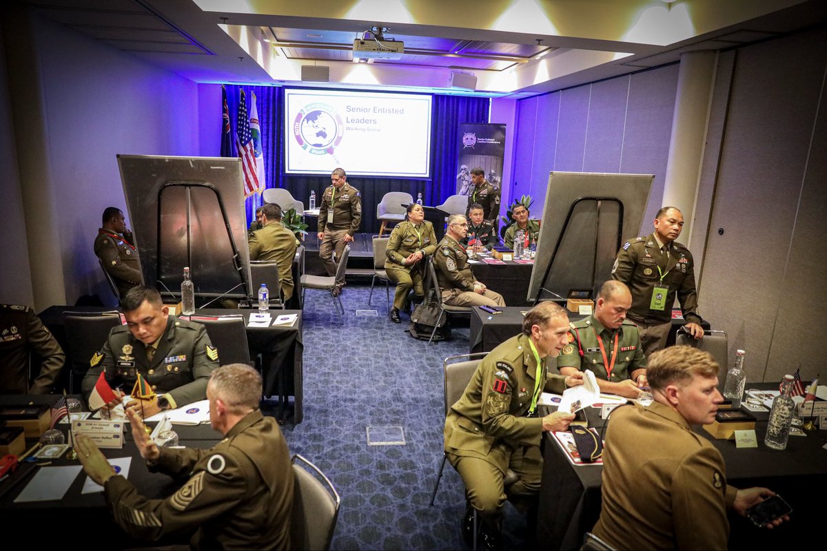 USARPAC's tweet photo. After discussing NCO development, partner support and interoperability, leaders broke into small groups to develop actions for the year ahead, leading into the Indo-Pacific Armies Chiefs Conference in Singapore.

#IPAMS #FreeAndOpenIndoPacific #StrongerTogether https://t.co/wSEmAMVOxN
