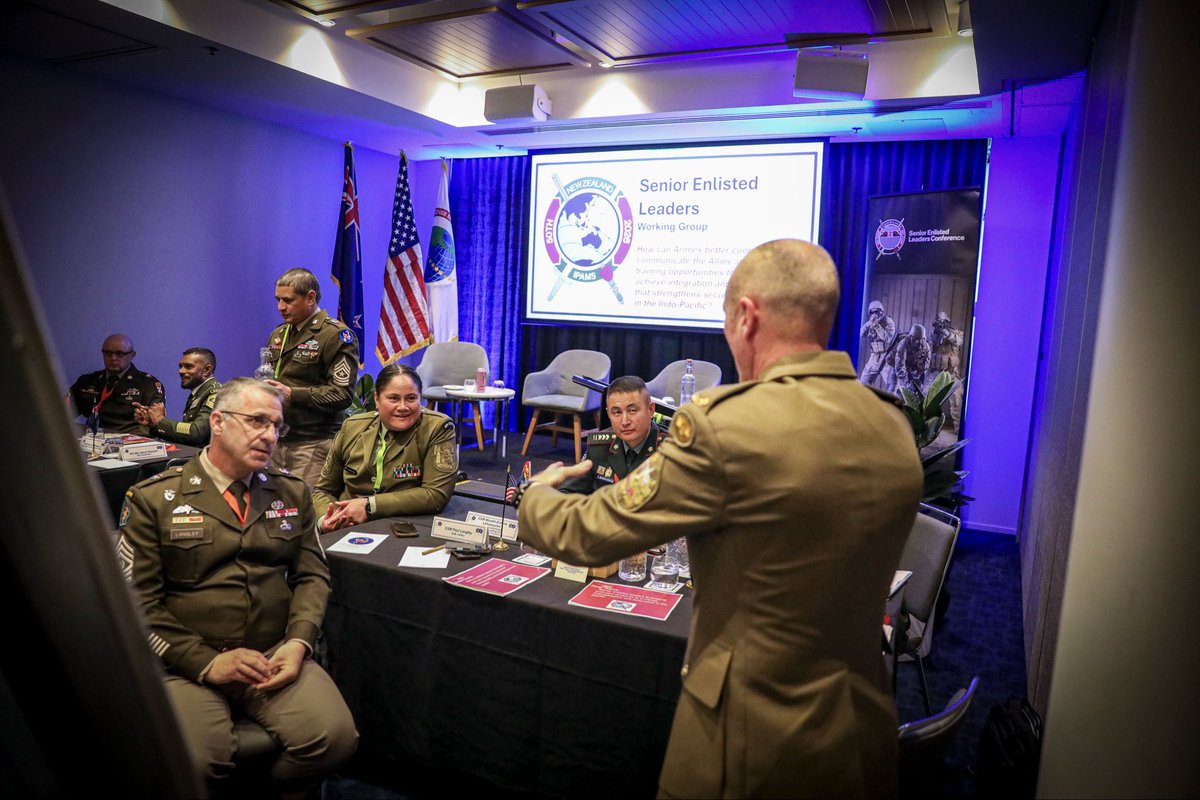 USARPAC's tweet photo. After discussing NCO development, partner support and interoperability, leaders broke into small groups to develop actions for the year ahead, leading into the Indo-Pacific Armies Chiefs Conference in Singapore.

#IPAMS #FreeAndOpenIndoPacific #StrongerTogether https://t.co/wSEmAMVOxN