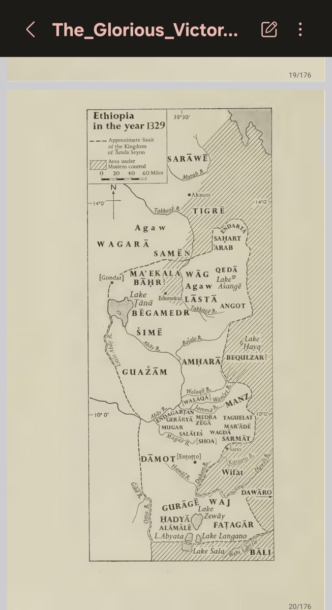 WayneWilli2014's tweet photo. @BaraxowRage Taken from Amde Seyon's chronicle (1314-1344) - The Glorious Victories of Amde Seyon translated and edited by Huntingford. I recommend you read the whole piece. For the 1st map, all the regions in grey (under Moslem control) were soundly under Ethiopia by 1344. https://t.co/ifoZVkquyg