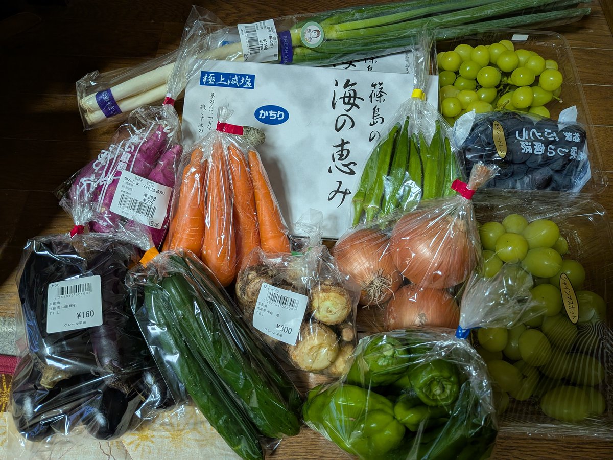 RINGOsabaneko's tweet photo. 実家から道の駅のお裾分け😻
篠島のじゃこももらったのでまた佃煮を作ろう😊里芋は中秋の名月に合わせて煮ました🎑 https://t.co/OH8UzRpTGH