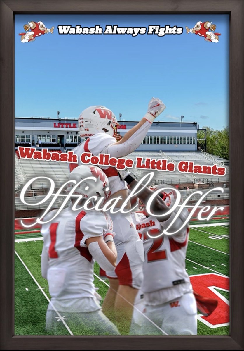 DegarmoHudson's tweet photo. After a call with @CoachPLew I am proud to announce I have received an offer from @WabashFB !!!! https://t.co/XRn9QigRyp