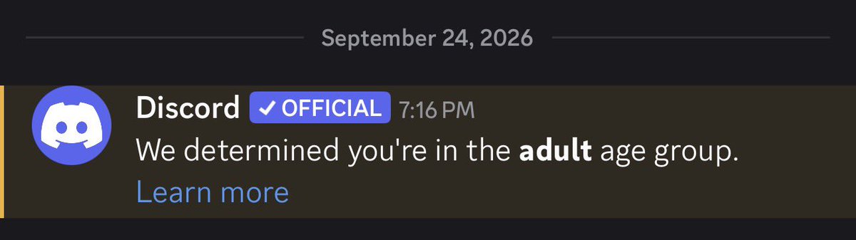 PurpleSteamers's tweet photo. I got hit with the verification… There was no way I was putting in my card or gov id. Thankfully I look like shit today and did the face scan, so Discord labeled me as an adult after they assumed I wasn’t. https://t.co/I38mtoa337