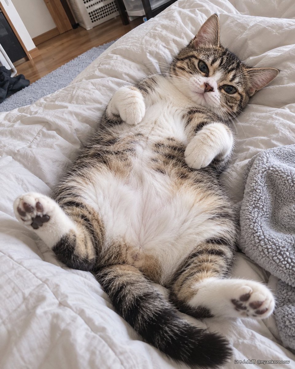 nyankorooow's tweet photo. 猫、レベル25で『へそ天』を覚えます。 https://t.co/Az5JG5EXSB