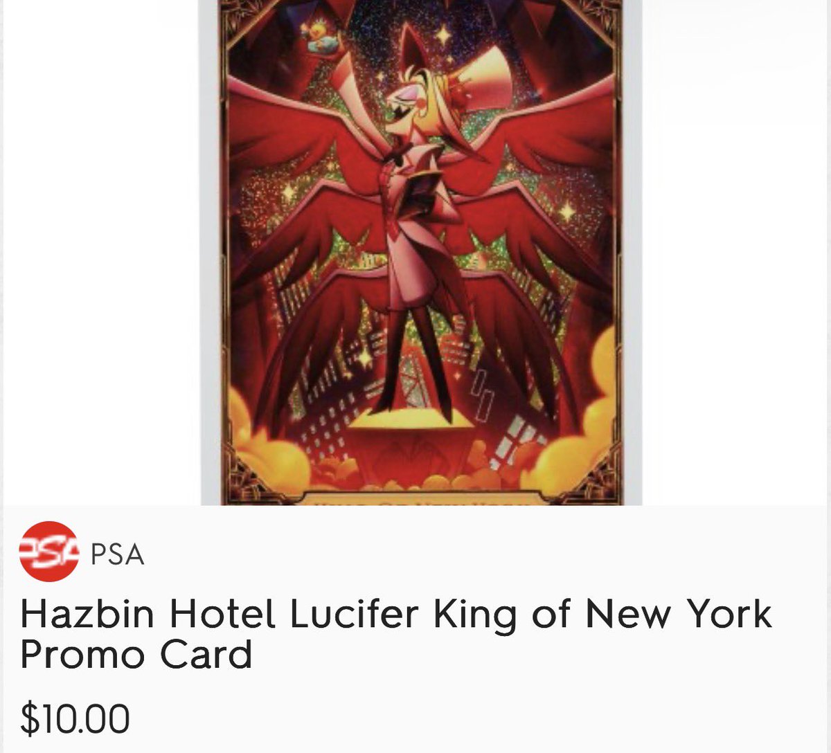 nesspenguin89's tweet photo. Sneak peak to an Exclusive Hazbin Hotel NYCC Card
(Lucifer King of New York Promo Card)
#HazbinHotel #NYCC https://t.co/Ecn38A2PLP