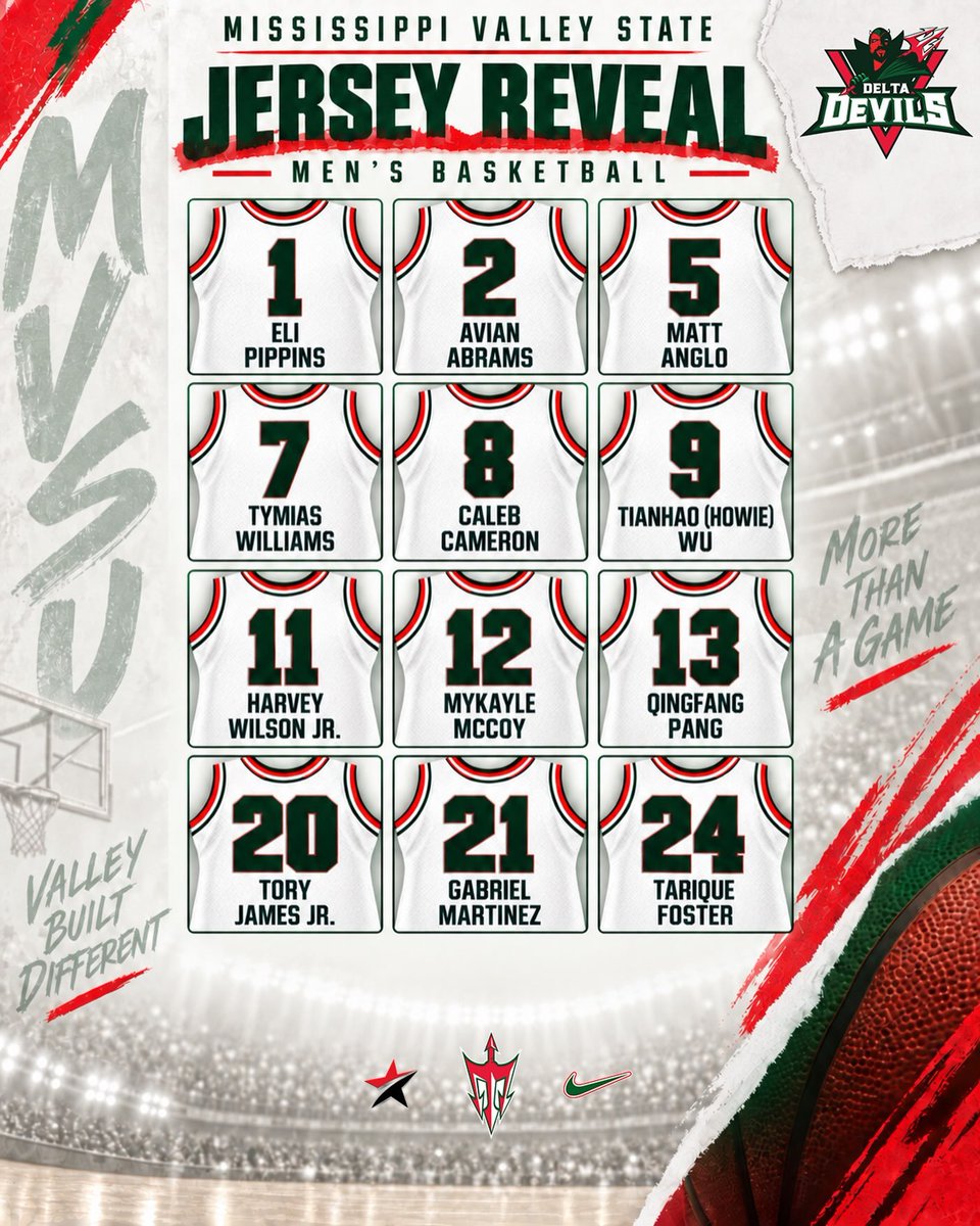 MVSUFanatics's tweet photo. Jersey reveal for the 2026-2027 Devilettes and Delta Devils 

(Click here --> https://t.co/TLSrkIuRAO to help #eleVateVState)

#MVSU #HBCU #HBCUs #HBCUsMatter #HailToTHEE #VALLEYOfScholars #WhyNotVALLEY #LITtaBena #Devilettes #DeltaDevils #Mississippi #BIFTV https://t.co/bZc9SrtfTC