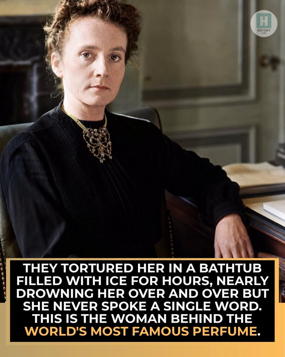 CarolynWRockey's tweet photo. They tortured her in a bathtub filled with ice for hours, nearly drowning her over and over. She never spoke a single word. And decades later, her brother would name the world's most famous perfume after her.
Catherine Dior was born into French wealth in 1917, but the Depression erased it all. Then came 1941, when she met Hervé des Charbonneries in Cannes—a man who showed her that some things matter more than comfort. She joined the F2 Resistance network as a courier, carrying intelligence on German troop movements. Every message she delivered could save dozens of lives.
In July 1944, the Gestapo found her.
They beat her. They submerged her in freezing water until her lungs burned for air, pulling her up only to demand names, then plunging her back down again. The torture lasted hours, then days, then weeks. It was designed to shatter anyone.
Catherine gave them nothing. Not a single name. Not one location. Her silence saved countless lives, though it ravaged her body and left scars that never fully healed. Ravensbrück concentration camp came next. Somehow she survived that too.
When the war ended, she didn't reclaim wealth or status. She became a florist at Les Halles market in Paris, selling jasmine and roses alongside Hervé. In 1947, her brother Christian was naming his first perfume. As he debated options with his muse, Catherine walked into the room.
"Ah, there's Miss Dior!" someone exclaimed.
Christian's face changed. He had found his name.
The perfume became legendary—jasmine and rose notes that were, unknowingly, a tribute to the flowers Catherine tended daily. It was her story of renewal, bottled for the world. She spent her remaining years as guardian of the Dior legacy, surrounded by beauty and the quiet triumph of simply being alive.
The next time you catch the scent of Miss Dior, you're not just smelling perfume. You're breathing in the story of a woman who survived the ice and chose the flowers. 

-My History Club