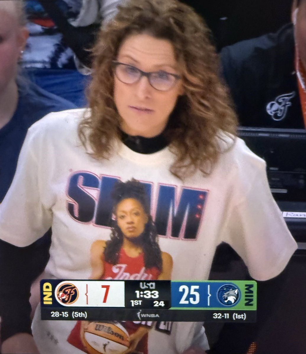 jamelehill's tweet photo. Stephanie White and the coaching staff wearing Kelsey Mitchell slam shirts but didn't do that for Caitlin's Slam Kicks cover for her highly anticipated Nike shoes. Very on brand for this staff https://t.co/KLHHZP2fA5