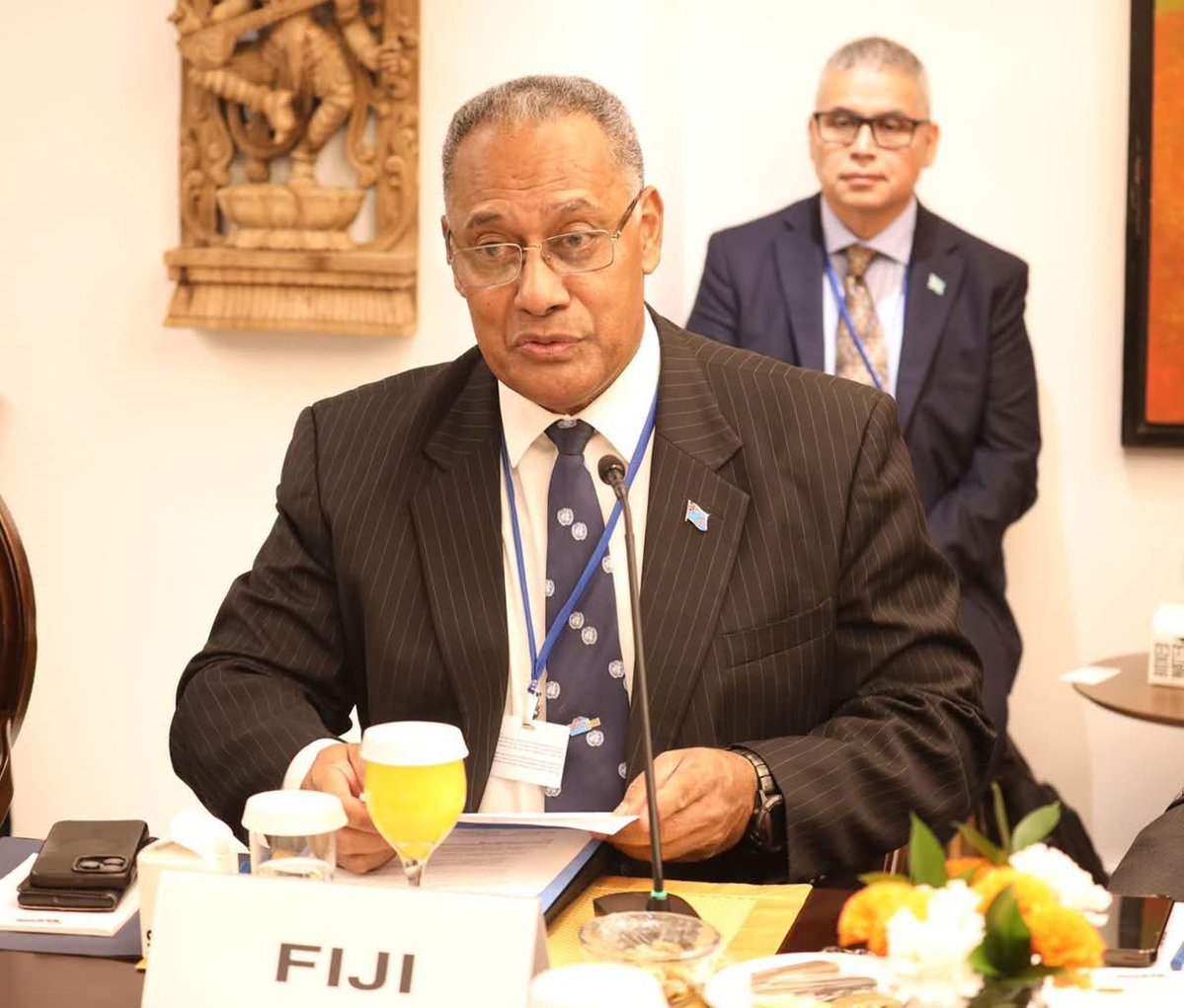 Fiji_MFAET's tweet photo. #UNGA81 |🇫🇯🤝🇮🇳 
The Minister, Hon. Sakiasi Ditoka participated in the Forum for India-Pacific Islands Cooperation (FIPIC) Foreign Ministers Meeting – convened by the Government of India and chaired by Minister of External Affairs of India, Hon. S. Jaishankar. #FijiIndia #Pacific https://t.co/XY9U9bHumV