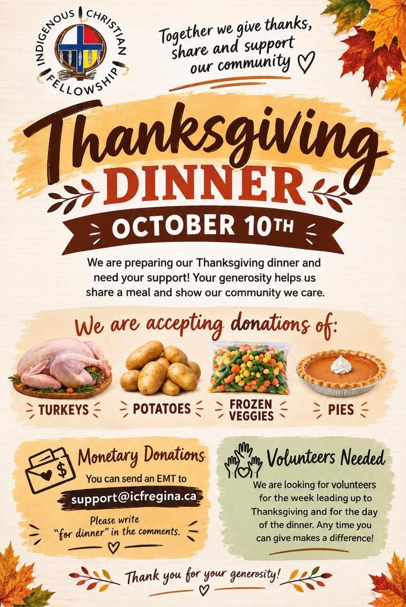 HitTheStco's tweet photo. We’re once again doing “Pledge a Pie” to help our friends at Souls Harbour RESCUE Mission, Indigenous Christian Fellowship &amp; Queen City Wellness Pharmacy as they serve hundreds of Thanksgiiving meals to people in #yqr. If you’d like to contribute, message us! https://t.co/KA1u5rMFxz