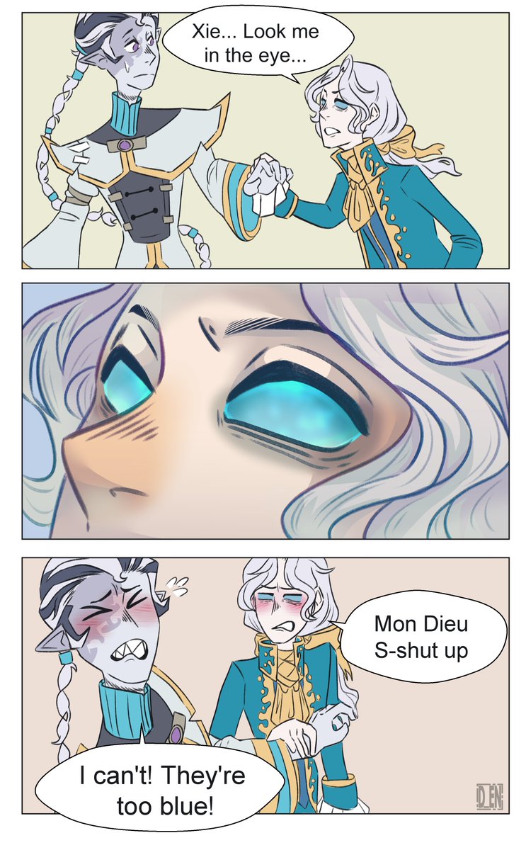 DenDencita's tweet photo. (🔵 _¨🔵)/ too blue... (?)

#idv #minicomic #blueeyes https://t.co/Uy6CWkxUGO