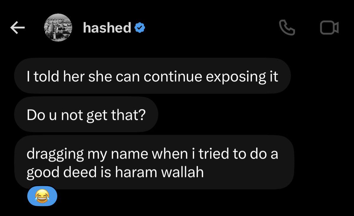 Ahmed_hotha's tweet photo. @ZaynabZaytoon Hashed Guilt tripping me to delete the tweet 😂 https://t.co/Xg0unXq2eu