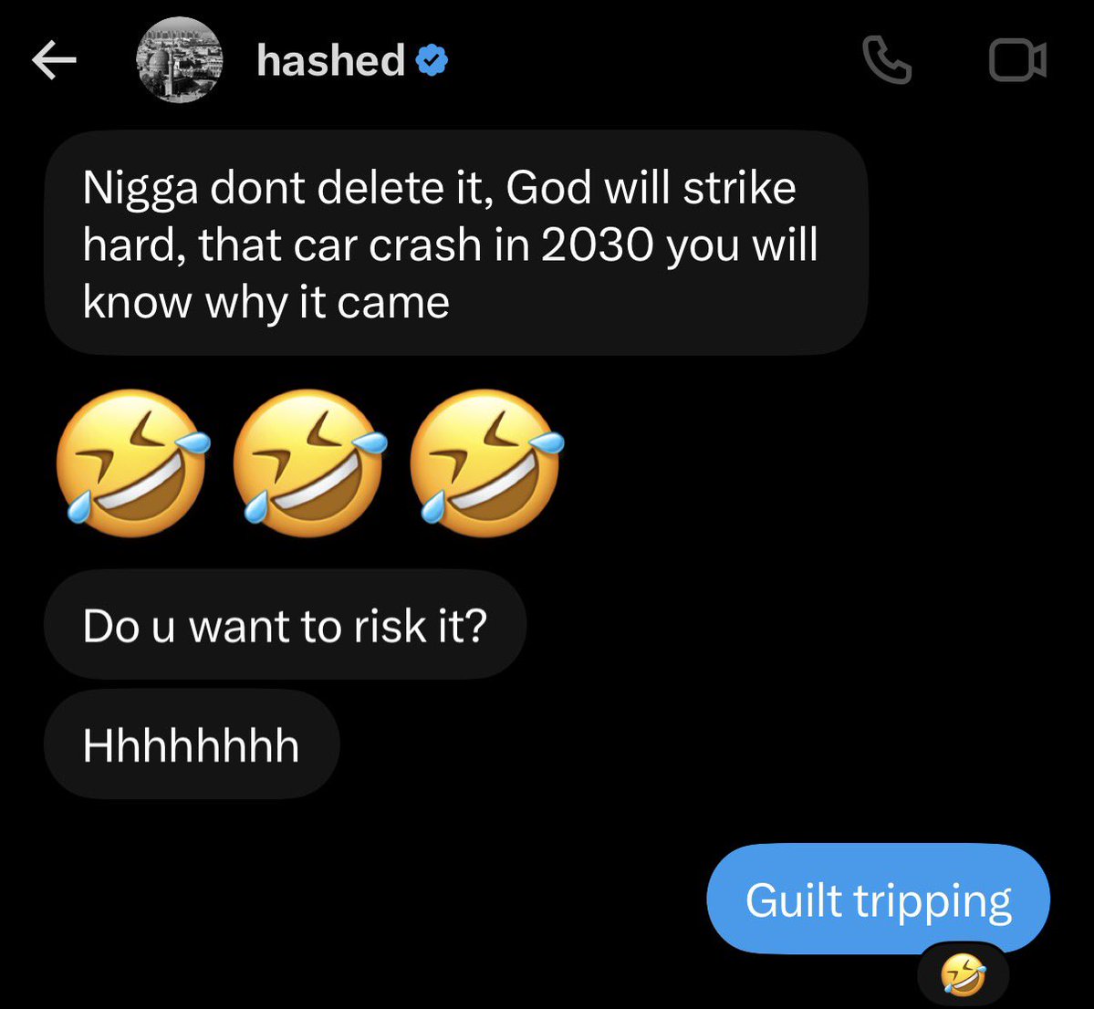Ahmed_hotha's tweet photo. @ZaynabZaytoon Hashed Guilt tripping me to delete the tweet 😂 https://t.co/Xg0unXq2eu