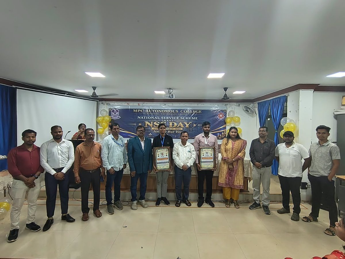 mpcautonsswing's tweet photo. M.P.C Autonomous  College NSS Wings proudly congratulates Ms. Nikita Patra on being honoured as the Best Volunteer College Level NSS Award(Female Unit). 
Her dedication,discipline and selfless service truly embody the spirit of NSS–Not Me But You.
Congratulations 🎉💐 https://t.co/mN4CF3oS9Z