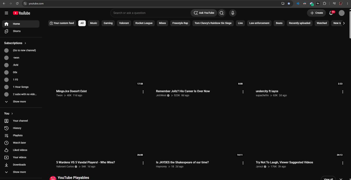 deadboystat's tweet photo. @TeamYouTube any idea why this is happening, whenever i hover over the video its plays the trailer and i can see it but i cant see any thumbnails https://t.co/ynO3RDCLaM