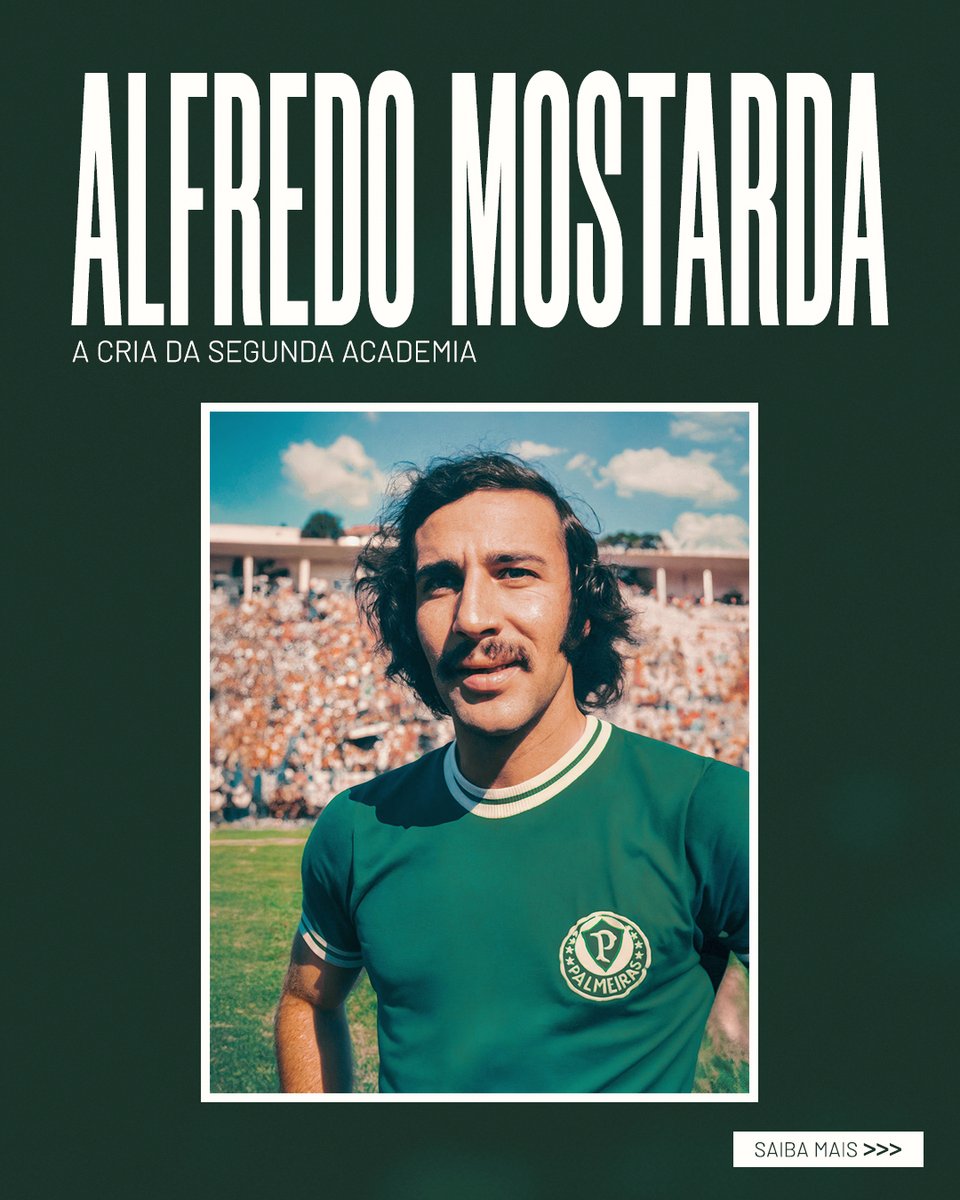 Palmeiras's tweet photo. 6️⃣0️⃣ anos da estreia de um ícone! 💚

Bicampeão brasileiro, Alfredo Mostarda estreava com o manto alviverde em 25/09/1966, na goleada por 6 a 0 sobre o Rigesa-SP. Arrasta pro lado para conhecer essa eterna #CriaDaAcademia! 💪 https://t.co/Mdzga7MAsQ