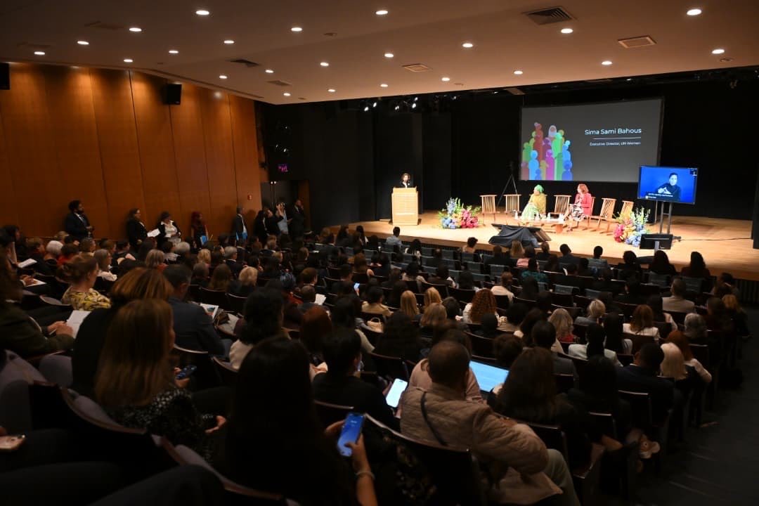 unwomenchief's tweet photo. A proud moment at #UNGA81: launching the 2026 Gender Snapshot with DSG @AminaJMohammed and @BjorgSandkjaer. Congratulations to the @UNWomen and @UNDESA teams behind it! The evidence is clear: when women lead and power is shared, decisions change -and the world moves forward. https://t.co/2oyI0oDwUm