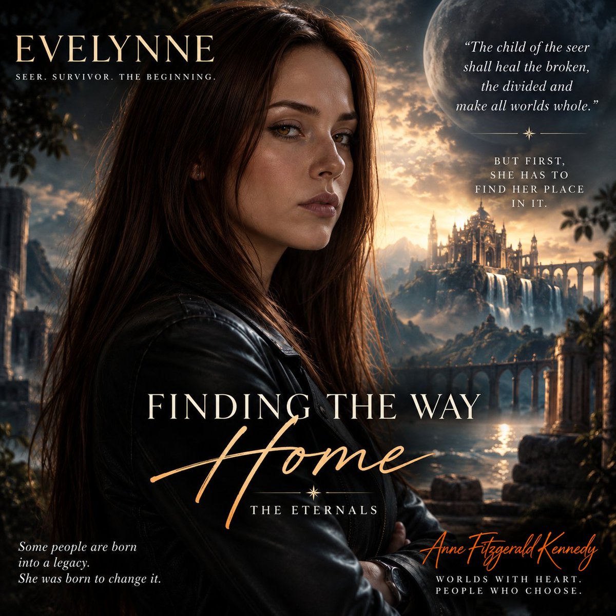 AnneFitzKennedy's tweet photo. What if you spent your whole life looking for a home… only to discover you might be responsible for saving everyone else's?

Evelynne can see the future.
An ancient prophecy says she'll heal the broken and make all worlds whole.

But Finding the Way Home isn't really about a prophecy.

It's about a woman who's never belonged anywhere discovering that home might be the people who choose you—and the people you choose back.

Finding the Way Home | The Eternals ❤️